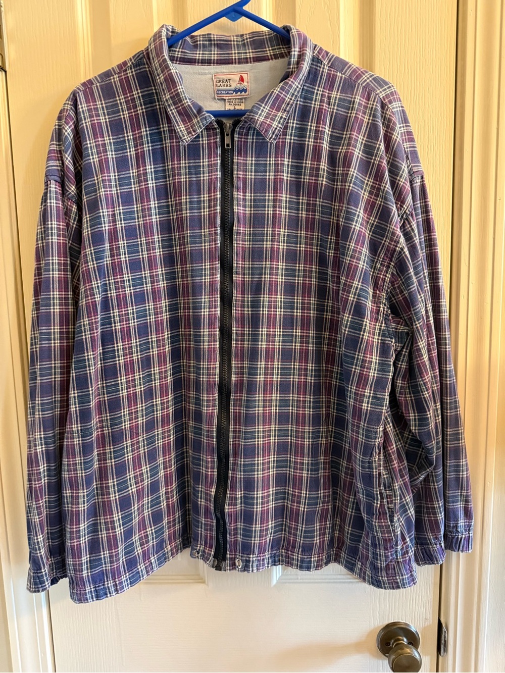 Vintage Great Lakes Recreation Plaid Zip Up Plaid Jacket Size Large